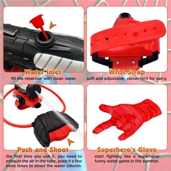 Water Guns, economy LED Spider Web Shooters Toy, Superhero Squirt Guns, Summer - Picture 3 of 7